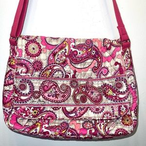 Vera Bradley Purple,Pink and Gray Messenger Bag Crossbody Fall 2012 EUC